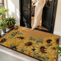 Tapis d'entrée personnalisé à motif floral, décoration de ferme, paillasson en polyester imitation fibre de coco pour vente en gros, tapis de sol extérieur