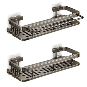 Organisateur rectangulaire léger YOTO, en aluminium spatial, <span class=keywords><strong>pour</strong></span> cuisine, salle de bain, à <span class=keywords><strong>fixer</strong></span> au mur, sans perçage - Product Image 5