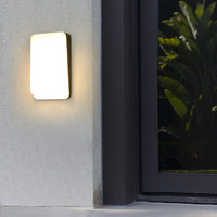 Applique murale LED décorative extérieure étanche IP65 de haute qualité avec base en aluminium, lumière blanc chaud doux 2700K pour jardin
