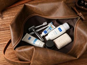 Custom Name PU Leather Men <b>Travel</b> Toiletry Bag, Zipper Cosmetic Storage Groomsman <b>Gift</b> - Product Image 3