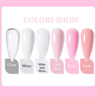 HONEY GIRL 30g/50g/150g Gel UV Dur Sans HEMA pour Construction d'Ongles, Blanc Rose Transparent, Vernis d'Extension, Polygels
