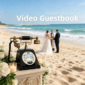 Livre d'or audio téléphonique moderne 32 Go en bronze, en ABS durable, impression numérique pour mariages, anniversaires et décorations de fête - Product Image 2