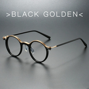 Montature per Occhiali Rotonde Vintage per Donna e Uomo, Lenti Anti Luce Blu, Occhiali da Lettura Classici, Occhiali Ottici in Metallo - Product Image 3