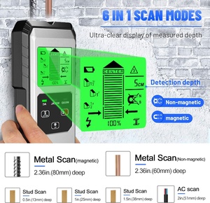 <span class=keywords><strong>Detector</strong></span> eletrônico de paredes 6 em 1, localizador de feixe de madeira, <span class=keywords><strong>detector</strong></span> de scanner para madeira, metais ferrosos e não ferrosos, linha de fio AC - Product Image 3