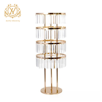 Nouveau support à fleurs en fer doré pour la décoration de table de mariage, fournitures de mariage, vase à fleurs