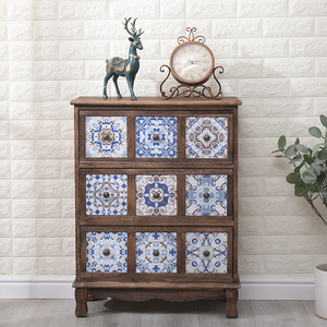 Mobile Alto Vintage <span class=keywords><strong>in</strong></span> <span class=keywords><strong>Legno</strong></span> Massello con 5 Cassetti, Arredamento Rustico per Soggiorno/Camera da Letto/Ufficio a Prezzo Conveniente - Product Image 1