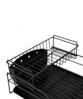Étagère de rangement de cuisine moderne en fer, double couche, pour vaisselle et bols, étanche, réglable, durable, portable, de type sur pied