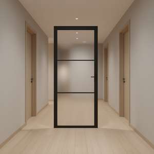 Puerta Interior de Vidrio ESG Negro, 32.7x79.3 Pulgadas, Diseño Minimalista, Aislamiento Acústico, Apertura Manual, Acabado - Product Image 2