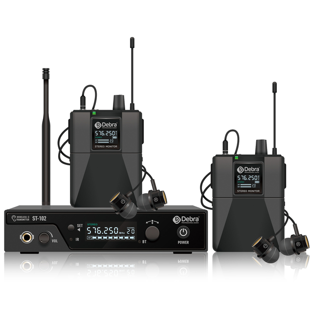 ST-102 Wireless In-Ear Monitor System Mono/Stereo UHF IEM System for Professional Stage Drummer Metronome Audio Monitoring