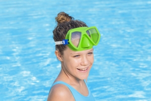 Bestway 22059 enfants demi-visage double lentille sangle en silicone tuba masques de plongée <span class=keywords><strong>cressi</strong></span> à vendre - Product Image 4