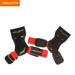 Zware Powerlifting Deadlifts Lederen Gewichtheffen Grips Met Verstelbare Pols Wraps Ondersteuning Gewichtheffen Handschoenen