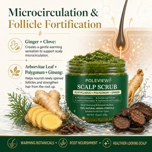Exfoliante Natural para Cabello y Cuero Cabelludo con Platycladus, Polygonum y Jengibre, Limpieza Profunda, Empaque Personalizado, Proveedor Mayorista - Product Image 4