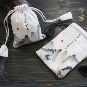 Sac Pochette à Cordon Double Couche en Coton Recyclable Style Chinois Luxueux Populaire pour Bracelets, Bagues et Boucles d'Oreilles - Vente en Gros - Product Image 5