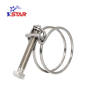 Metall Doppel draht verstellbares rundes Clip-Rohr 16mm 18mm Schlauch klemme für Rohrleitung dichtung - Product Image 1