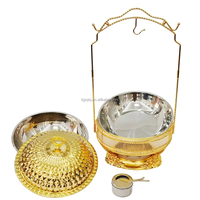 Chauffe-Plat Commercial de Luxe Suspendu Plaqué Or 8L – Ensemble Buffet pour Réceptions de Mariage et Événements de Noël