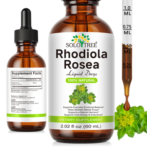 SOLOTREE Vegan <span class=keywords><strong>Rhodiola</strong></span> <span class=keywords><strong>Rosea</strong></span> Kök Ekstresi Sıvı Takviyesi Ruh Hali Destekleyici Tentür Özel Etiket Organik <span class=keywords><strong>Rhodiola</strong></span> <span class=keywords><strong>Rosea</strong></span> Damlaları - Product Image 1
