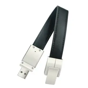 USB 2.0 عصا U القرص بندريف بو الجلود سوار المعصم الفرقة 32gb 8gb محرك فلاش USB مع شعار مخصص