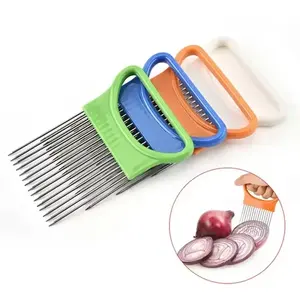 Stainless Steel Onion <b>Cutter</b> Plastic Handle Pine Needle Lemon Slicer Fruit and <b>Vegetable</b> Cutting Fixture Kitchen Items Gadgets - Product Image 1