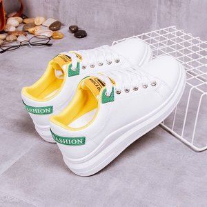 Whale Will Summer Sneakers Sportive da Donna con Punta Rotonda, Tomaia in PU Artificiale e Chiusura con Fascia Elastica, Colore Bianco - Product Image 1