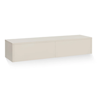 Table de maquillage suspendue personnalisée en couleur noyer/blanc avec deux tiroirs
