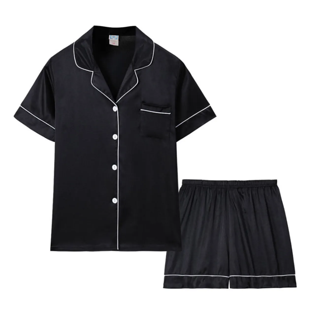 Оптовая продажа, летний кардиган, ночная рубашка с коротким рукавом, женская одежда для сна, Шелковый женский пижамный комплект