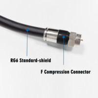 Cable Coaxial CCTV RG 6 + Conector de COMPRESIÓN F, Cables de Fábrica OEM RG6
