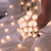 Groothandel Kleurrijke Rozen Bloem RGB LED Lichtjes 3m Knopbediening Batterij Bedreven Feestverlichting Valentijnsdag Slaapkamer Decoratie
