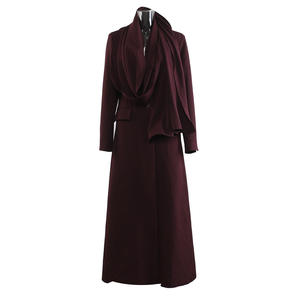 Abito Firmato Elegante da Donna <span class=keywords><strong>Trench</strong></span> Lungo con Sciarpa Collo a Scialle Asimmetrico Aperto Slim Fit Giacca Abaya Personalizzata - Product Image 4