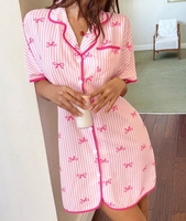 Robe de nuit en coton imprimé pour femme, pyjama, vêtements d'intérieur, robe personnalisable, ODM