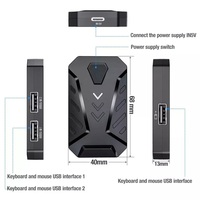 Keyboard dan Mouse Gaming 4 in 1 Satu Tangan dengan Lampu Latar Nirkabel BT Game Converter untuk Android IOS FPS Ponsel