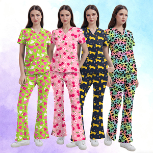 Divise Mediche di Alta Qualità con Stampe Animali Multicolore per Donne, Set di Uniformi Mediche, Camici Medici, Uniformi da Infermiere per Laboratorio - Product Image 6