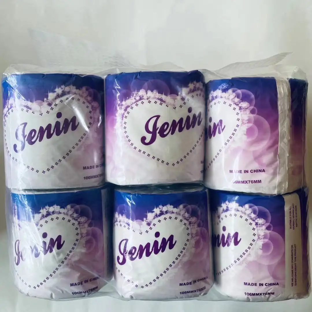High Quality Eco Sanitary OEM Dissolving Toilet Paper Tissue Roll Soft White Flower Customized Wood GSM Layer Packing Pulp Color