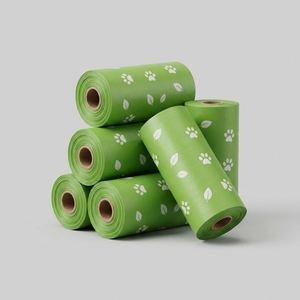 Eco-friendly Biodegradable Dog Waste Bags Thickened <b>Roll</b> Type Cornstarch Compostable Pet Poop Bags with Dispenser - Product Image 3