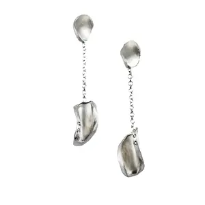 True Italian Manufacturing Silver Earrings Mod Chips Silver