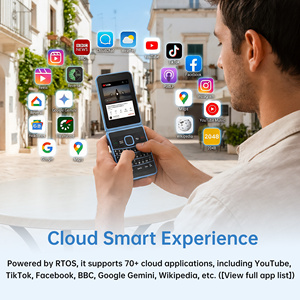 โทรศัพท์ฝาพับ 4G LTE รองรับซิมคู่ ปลดล็อคแล้ว พร้อมคีย์บอร์ด QWERTY ระบบปฏิบัติการ Cloud OS เหมาะสำหรับเด็<span class=keywords><strong>ก</strong></span>และผู้สูงอายุ โทรศัพท์ดิจิทัลเพื่อสุขภาพ โทรและส่งข้อความได้ - Product Image 3