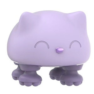 Masajeador de Mano, Masajeador de Cabeza, Impermeable, Puntas Giratorias de 360 Grados, Mini Masajeador de Piel con Forma de Gato, Lindo y Relajante - Product Image 1