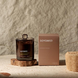 Bougies parfumées de luxe en gros pour le meilleur vendeur pot de 180g en verre ambré avec logo personnalisé bougies parfumées pour la décoration intérieure - Product Image 3