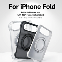 Étui de téléphone pliable mat effet seconde peau pour iPhone Duo avec ou sans cadre avant, protection de charnière magnétique à 360° avec béquille