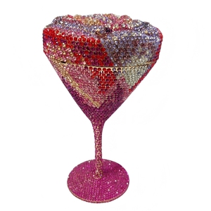Bolso de Noche de Cristal con Diseño Floral para Mujer, Cartera de Mano con Pedrería Brillante y Cadena Desmontable para Fiesta - Product Image 6