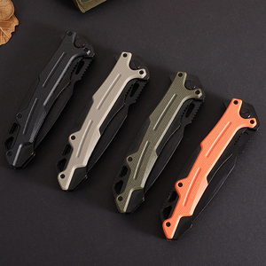 มีดพับยุทธวิธีพกพาสำหรับตั้งแคมป์ตกปลา ใบมีดสแตนเลส ด้ามจับ ABS ขายดี - Product Image 6