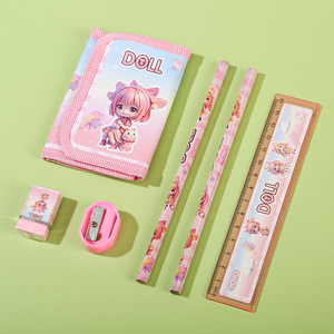 Lindos Artículos Escolares de Dibujos Animados, Lápiz, Regla, Borrador, Regreso a Clases, Juego de Papelería Kawaii para Niños - Product Image 3