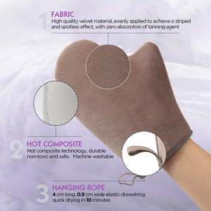 Manopla autobronceadora con logotipo personalizado de estilo sencillo al por mayor para aplicar aceite de bronceado en aerosol, guante exfoliante - Product Image 4