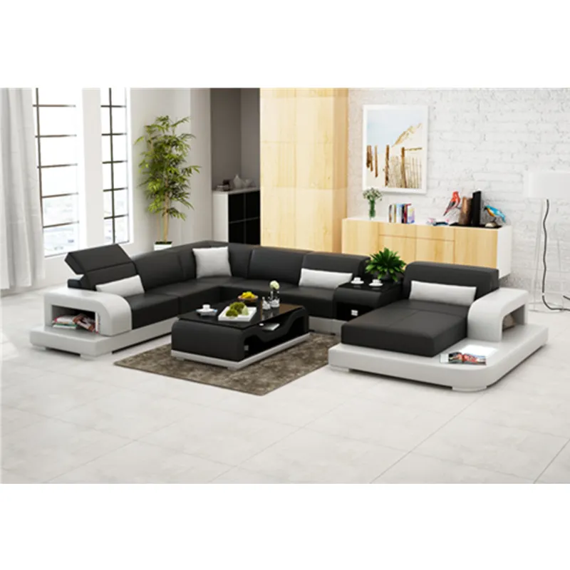 CBMmart yeni tasarım hakiki deri kanepe seti 7 kişilik Modern kanepe üreticileri mobilya oturma odası kanepeleri