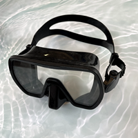 Masque de plongée en silicone souple à faible volume, lunettes de natation et de plongée en apnée, respiration entièrement sèche, verre trempé transparent pour adulte