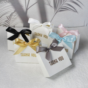 Luxury Gold Foil Logo Jewelry Cosmetics Packaging Paper Shopping Bag Custom <b>Wedding</b> Thank You Gift Bag with Ribbon Bowknot - Product Image 2
