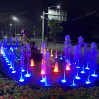 Fontaine musicale d'extérieur personnalisée pour plaza, avec jets lumineux LED RGB, pour projets de paysagisme commercial et de parcs
