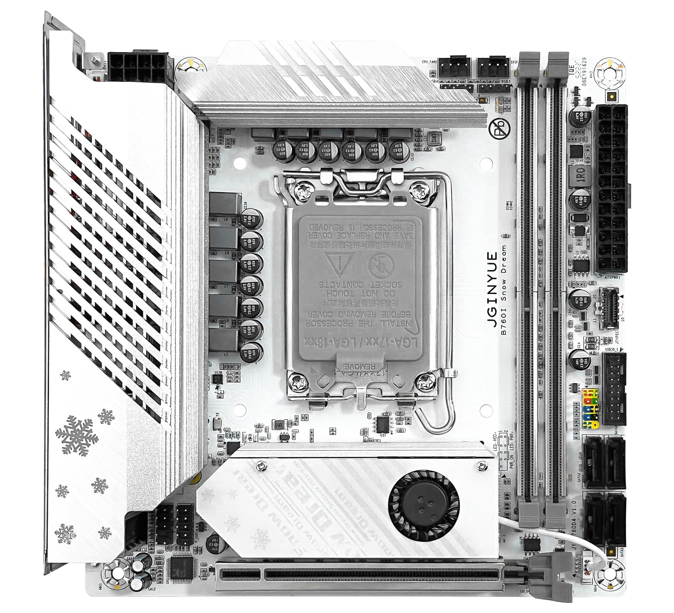 JGINYUE B760i Mini ITX Motherboard LGA 1700, DDR4 3200MHz RAM