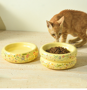 Doe Pet Bol en céramique surélevé de forme arrondie pour animaux de compagnie, avec large ouverture - Product Image 6