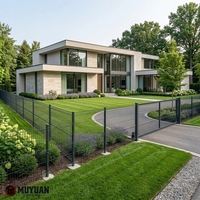 Clôture de jardin incurvée 3D personnalisable pour villas résidentielles haut de gamme, moderne, sécurisée et durable