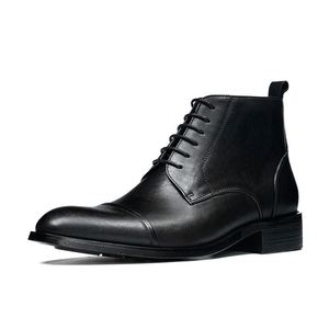 Chaussures habillées formelles pour hommes en cuir véritable, nouveau style personnalisé, avec semelles épaisses et bouts ronds, pour mariage - Product Image 2